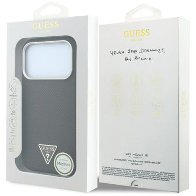 8. Guess Kevlar Triangle Logo MagSafe Hülle für iPhone 17 Pro / 18 Pro - Braun