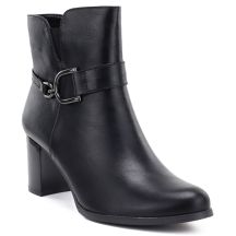 Gefütterte Damen-Ankle-Boots mit Blockabsatz, schwarz, M.Daszyński SA125-32