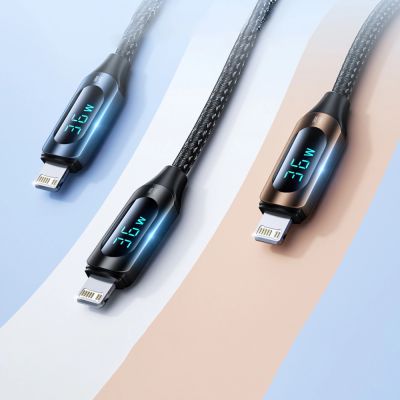5. Wozinsky WUCLC2 Lightning – USB-C 36 W 480 Mbit/s 2 m Kabel mit Display – Schwarz
