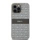 3. DKNY Leder-Monostreifen- und Metall-Logo-Hülle für iPhone 14 Pro – Beige
