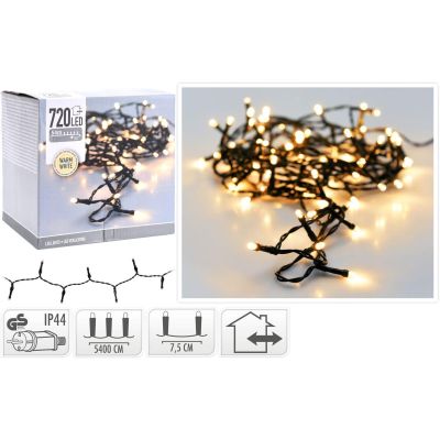 12. Weihnachtsbaumbeleuchtung, 720 LEDs, warmweiße Lichterkette