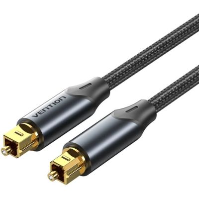 Vention geflochtenes optisches Audiokabel mit Aluminiumstecker, 5 m, Schwarz