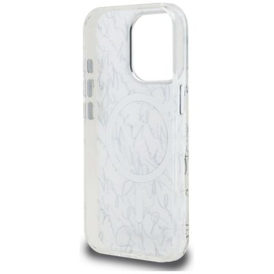 7. Karl Lagerfeld IML Karl Script Pattern MagSafe Case für iPhone 16 Pro - Weiß