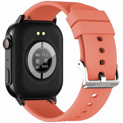 8. Gravity GT15-3 Smartwatch, rotes Silikonarmband + schwarzes Armband