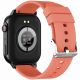 8. Gravity GT15-3 Smartwatch, rotes Silikonarmband + schwarzes Armband