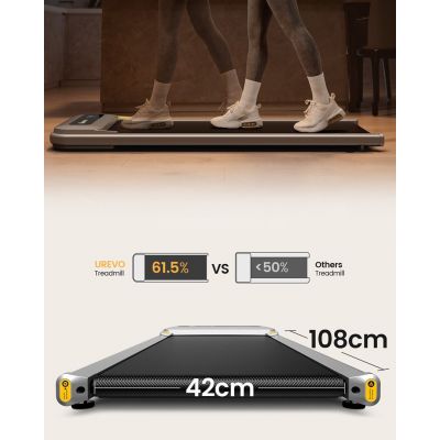 17. Urevo U1 Smart Walkingpad Laufband + TUCKANO Elektrisch verstellbarer Schreibtisch Schwarz/Walnuss