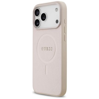 2. Guess Saffiano Classic Logo MagSafe Hülle für iPhone 18 Pro Max / iPhone 17 Pro Max – Pink