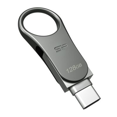 6. Pendrive Silicon Power Mobile C80 128GB Dual USB 3.1/Type-C Silber (SP128GBUC3C80V1S)