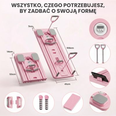 10. Extralink | Pilates-Board | rosa, Reformer für Bauchmuskel- und Liegestützübungen