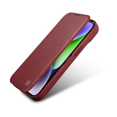 9. iCarer CE Premium Leather Folio Case iPhone 14 Pro Magnetic Flip Leather Folio Case MagSafe Red (WMI14220714-RD)