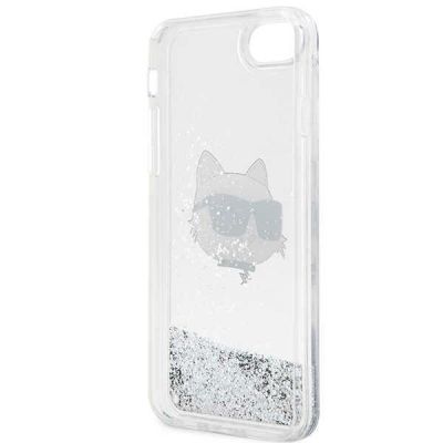 7. Karl Lagerfeld KLHCI8LNHCCS iPhone 7/8/ SE 2020/2022 Silber/Silber Hardcase Glitter Choupette Head
