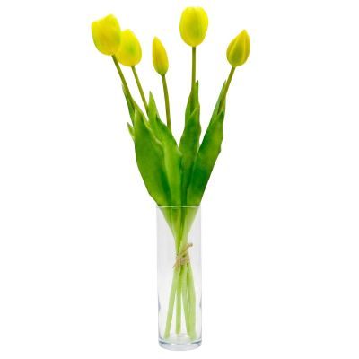 9. Strauß aus 5 gelben Tulpen, 39 cm, wie eine lebende Frühlingsdekoration