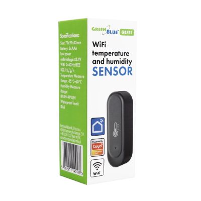 4. GREENBLUE WLAN-Temperatur- und Feuchtigkeitssensor für den Außenbereich, Android/iOS, 3,0 V DC, LR03X2, IP65 GB741