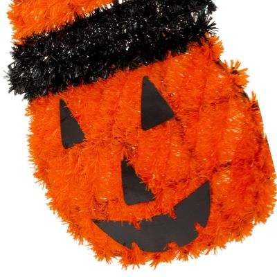 8. Dekorative Kürbisfigur, 35 cm, Halloween-Orange-Streifen