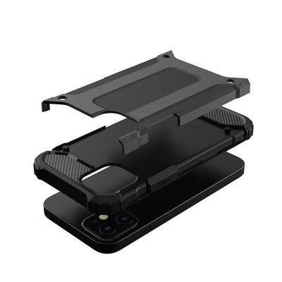 6. Hybrid Armor robuste TPU/PC Panzer Handyhülle Hard Case für iPhone 12 Pro Max schwarz