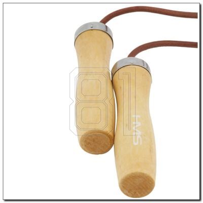 3. Leder-Springseil mit Holzgriff HMS SK07 