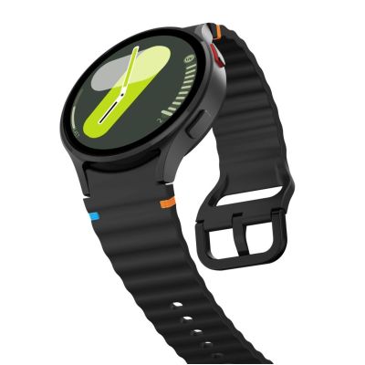 3. Tech-Protect Silikon-Sportarmband für Samsung Galaxy Watch 4/5/5 Pro/6/7/FE – Schwarz