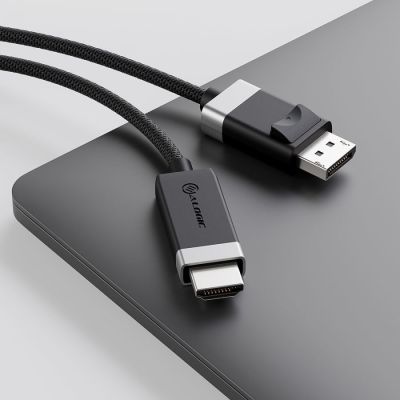 4. ALOGIC FUDPHD2-SGR 2m DisplayPort HDMI-Kabeladapter Schwarz, Grau