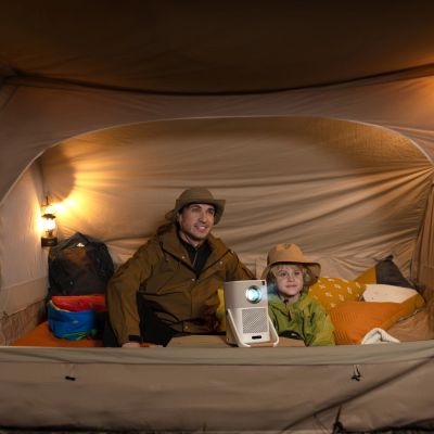 23. Yaber T2 Plus LCD FullHD 1080p Multimedia-Projektor mit JBL-Lautsprechern - Beige