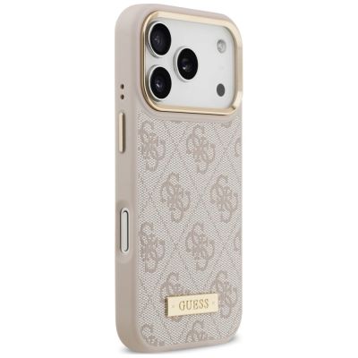 4. Guess 4G Logo Plate MagSafe Hülle für iPhone 18 Pro / 17 Pro – rosa