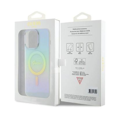 8. Guess GUHMP15XHITSQ iPhone 15 Pro Max Türkis/Türkis Hardcase IML Iridescent MagSafe