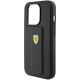 7. Ferrari Grip Stand Metall-Logo-Hülle für iPhone 15 Pro Max – Schwarz