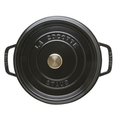4. Staub Runder Gusseisentopf – 3,8 l, Schwarz