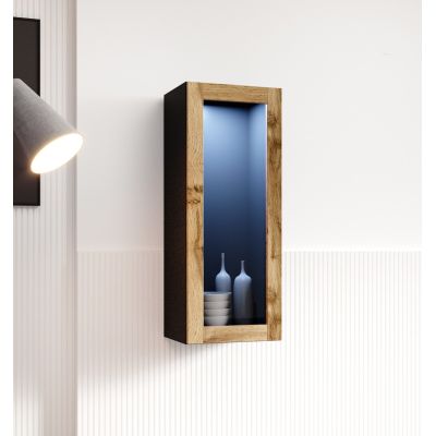 3. VIGO '90' Vitrine, Glas 90/35/32, schwarz/wotan Eiche