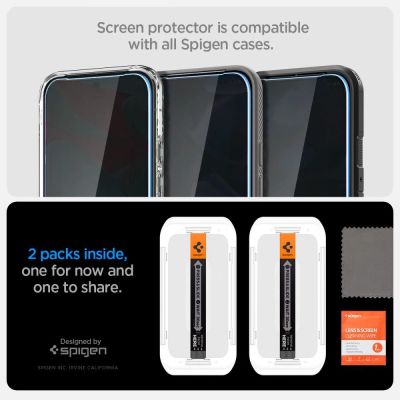 11. Spigen Glas.TR "Ez Fit" Privacy HD 2er-Pack Sichtschutzglas für Google Pixel 9 / 9 Pro