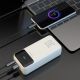 6. Dudao K15Max 30000mAh PD 22,5W Powerbank mit USB-C- und Lightning Kabeln – Weiß