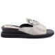 Silberne Damen-Flip-Flops mit niedrigem Keilabsatz M.Daszyński MR2267-7