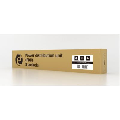10. GEMBIRD Rack-Steckdosenleiste 19" PDU EG-PDU-014-FC14, 1U, 16 A, 8 französische Steckdosen, C14-Stecker, 3-m-Kabel