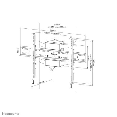 17. Neomounts WL30S-910BL16 TV-Wandhalterung 190,5 cm (75") Schwarz