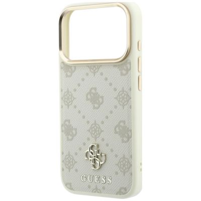 6. Guess Peony 4G MagSafe Hülle mit kleinem Logo für iPhone 17 Pro Max / 18 Pro Max – Beige