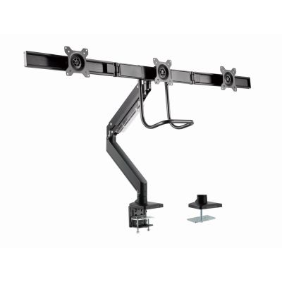 17. GEMBIRD Verstellbarer Schreibtischarm/Halterung für 3 Monitore 17-27 Zoll, VESA 100x100 mm, bis zu 6 kg