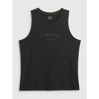 5. Ärmelloses Herren-T-Shirt mit Aufdruck, reguläre Passform, 4F 4FRSS26TSLEM331-20S