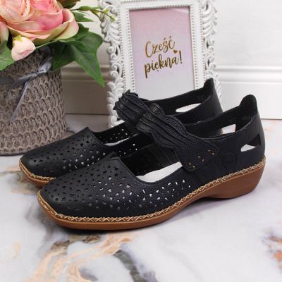 20. Rieker W RKR139 marineblaue Lederschuhe