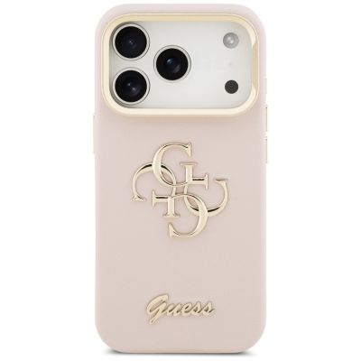3. Guess Grained Big 4G & Stand Camera Case für iPhone 17 Pro - Pink