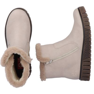 14. Damen-Stiefeletten mit Fellfutter, beige, Rieker Y3481-60