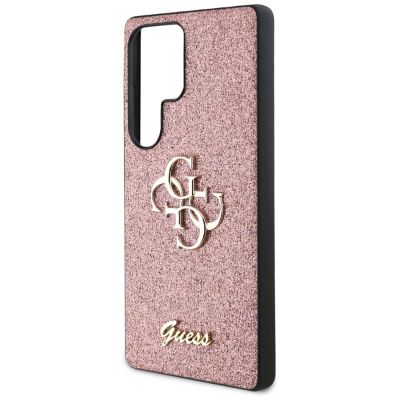 6. Guess Fixed Glitter Big 4G Metal Logo Hülle für Samsung Galaxy S25 Ultra rosa