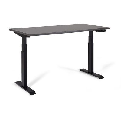 Schreibtisch/Tisch mit verstellbarer Höhe UNIQUE ACTIVE I 14-C103W-B-140-YZ-13, schwarzes Gestell, anthrazitfarbene Tischplatte, 140 x 70 cm