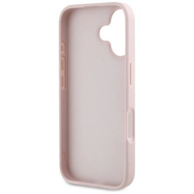 7. Guess Grained Big 4G Logo Small Classic Logo Hülle für iPhone 16 - Pink