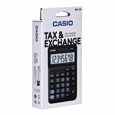 8. Casio MS-8F Bürorechner, 8-stellig, 103 x 147 x 28,8 mm, schwarz