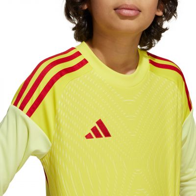 7. adidas Tiro 25 Competition Langarm-Torwarttrikot für Kinder, Gelb und Rot, KJN2020