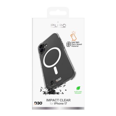 2. Puro Impact Clear D3O TPU+PC MagSafe kompatible Hülle für iPhone 17 - Transparent