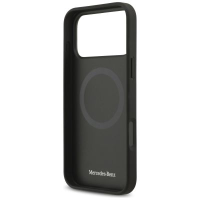 10. Mercedes Leather Large Laurel Leave MagSafe Case für iPhone 17 Pro Max – Schwarz und Grau