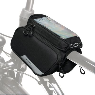 Wozinsky Rahmen Fahrradtasche + abnehmbare Handyhülle bis 6,5" 1,5l schwarz (WBB7BK)