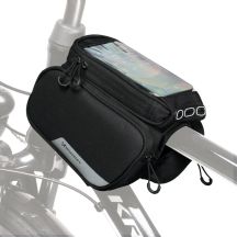 Wozinsky Rahmen Fahrradtasche + abnehmbare Handyhülle bis 6,5" 1,5l schwarz (WBB7BK)