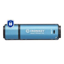 Kingston Technology IronKey Vault Privacy 50 USB-Stick 64 GB USB Typ-A 3.2 Gen 1 (3.1 Gen 1) Schwarz, Blau