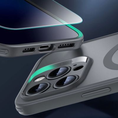 5. ESR Classic Pro Set Halolock MagSafe Hülle für iPhone 16 Pro Max – Grau